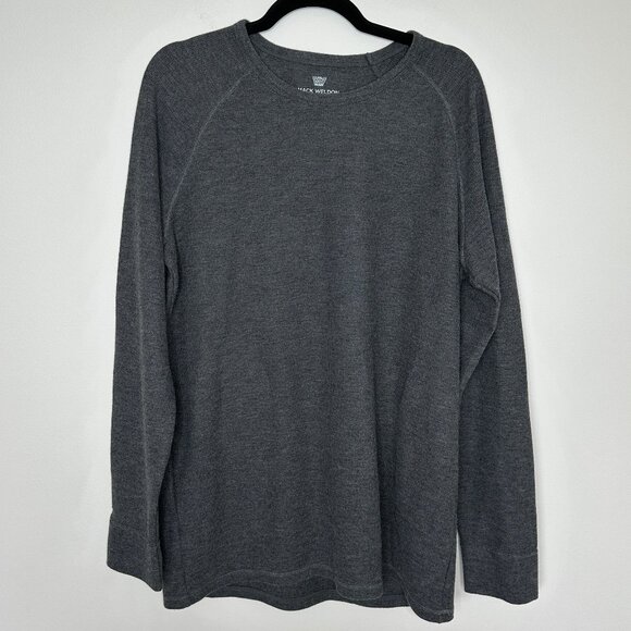 Mack Weldon Men's WARMKNIT Waffle Long Sleeve Crew Charcoal Heather Size XL - Picture 2 of 5